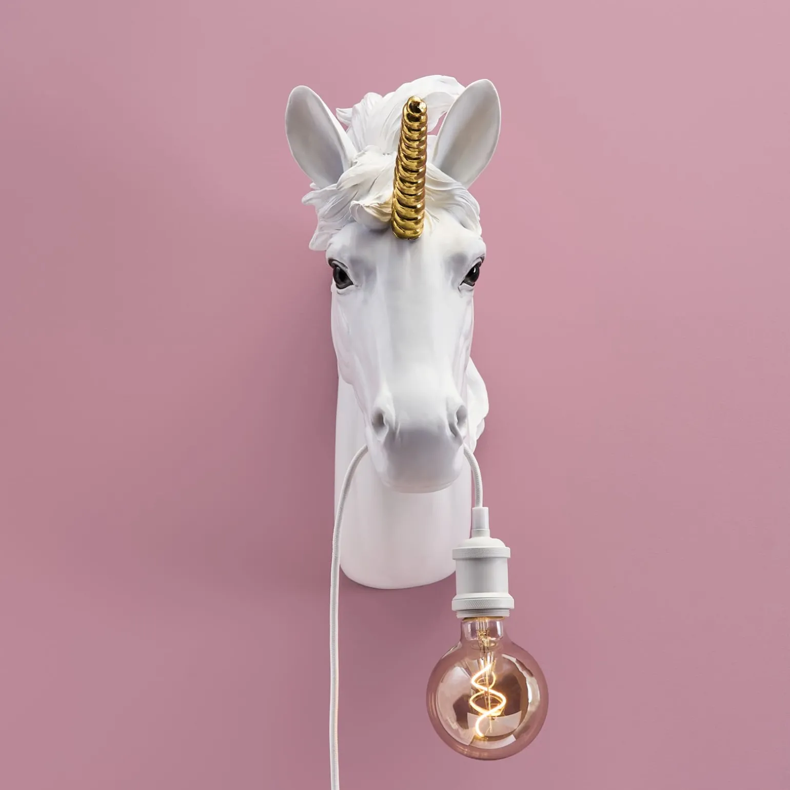 Applique licorne Hugh, or blanc