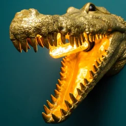 Applique murale crocodile Alberto Aligatore, or
