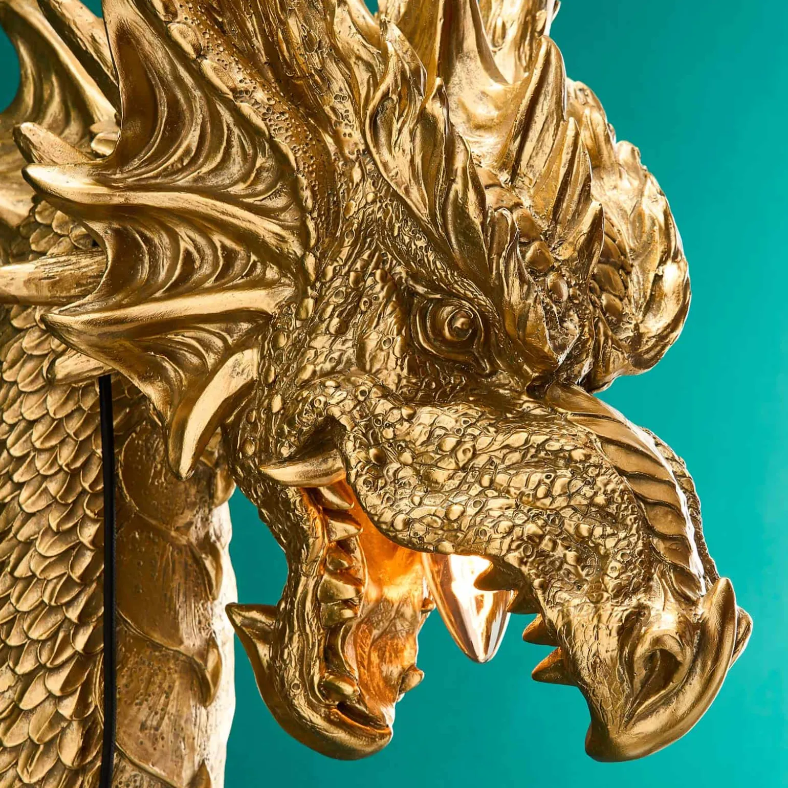 Applique murale dragon Drake, or
