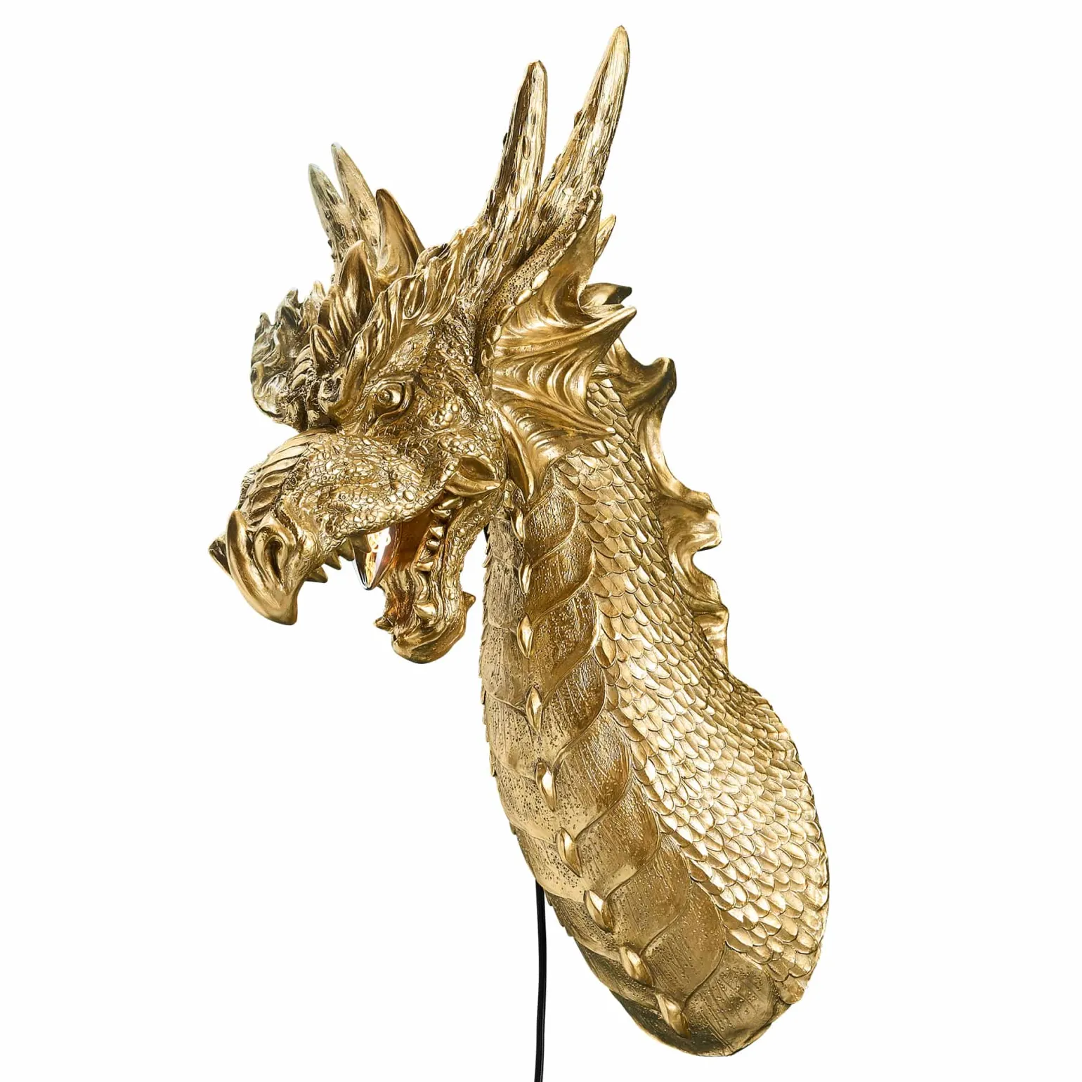 Applique murale dragon Drake, or