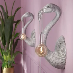 Applique murale Flamingo Tiffany, argent