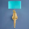 Applique murale Perroquet Percy gauche, or-turquoise