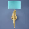 Applique Murale Perroquet Percy droite, or-turquoise