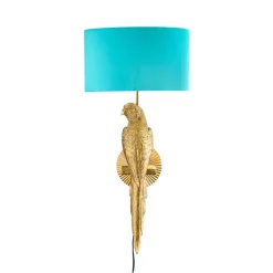 Applique murale Perroquet Percy gauche, or-turquoise