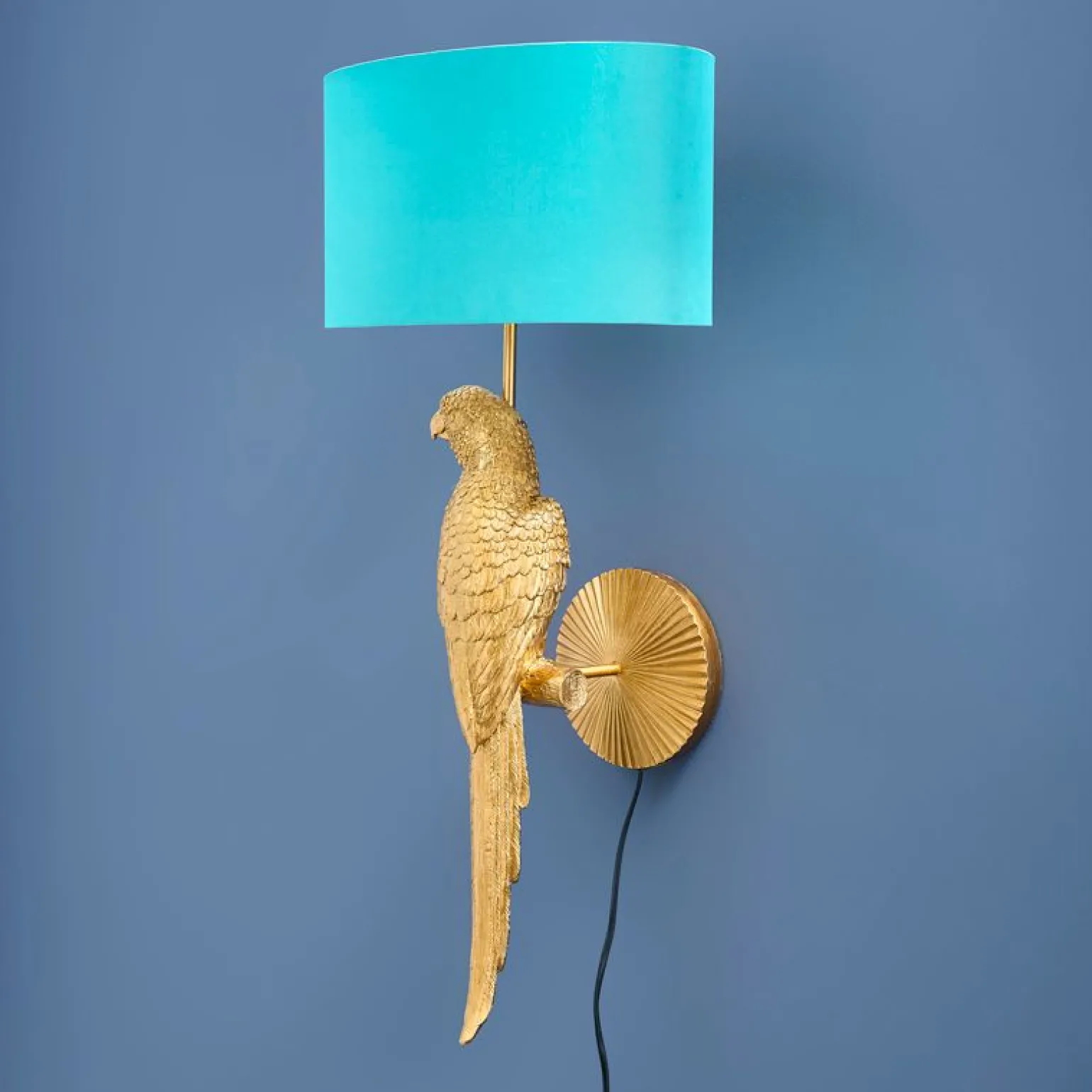 Applique murale Perroquet Percy gauche, or-turquoise