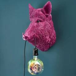 Applique Murale Sanglier Willy, magenta