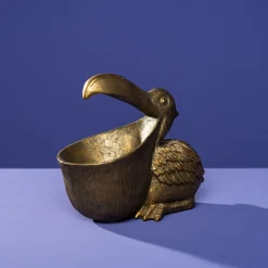 Bol décoratif Pélican, or
