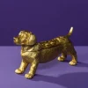 Boîte decorative chien, teckel, or