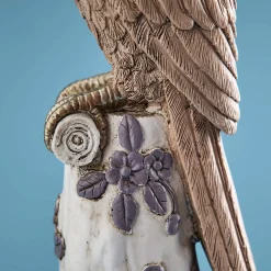 Bougeoir perroquet Nio, rose-doré-blanc, décoration vintage/excentrique