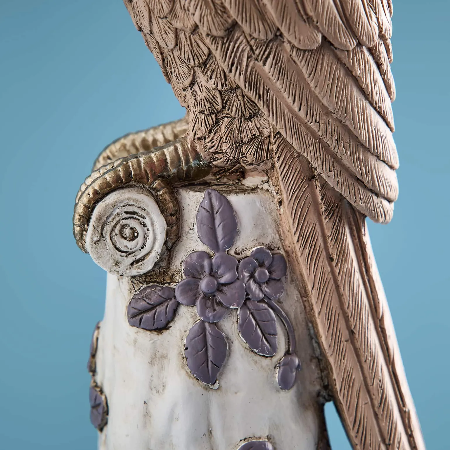 Bougeoir perroquet Nio, rose-doré-blanc, décoration vintage/excentrique