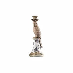 Bougeoir perroquet Nio, rose-doré-blanc, décoration vintage/excentrique