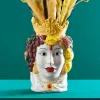 Buste de femme sicilienne / vase décoratif Isabetta, coloré, peint à la main