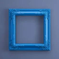 Cadre baroque, bleu