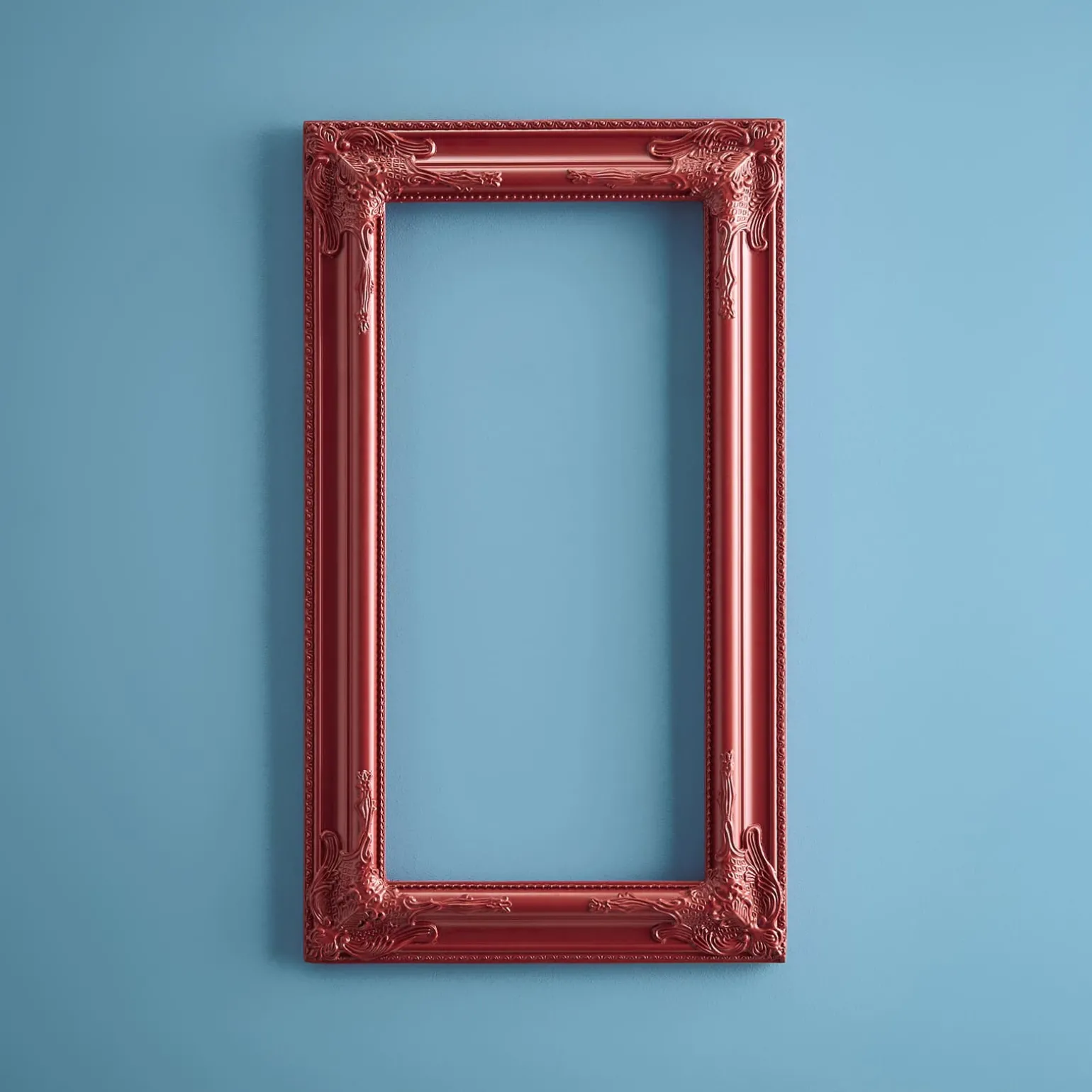 Cadre déco / cadre baroque, rouge, bois, 40x70 cm