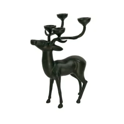 Chandelier cerf, noir, aluminium, 62x31x42 cm