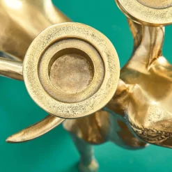 Chandelier cerf, or, aluminium, 62x31x42 cm