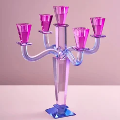 Chandelier Crystal, 5 branches, violet