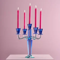Chandelier Crystal, 5 branches, bleu