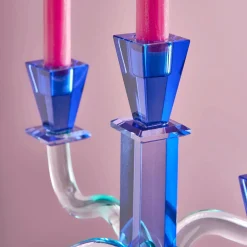 Chandelier Crystal, 5 branches, bleu