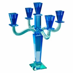 Chandelier Crystal, 5 branches, bleu