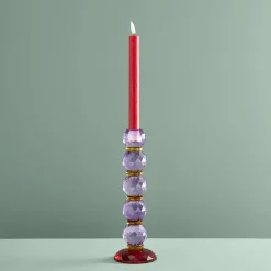 Chandelier Fancy Crystal, magenta, rond, verre
