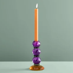 Chandelier Fancy Crystal, magenta, rond, verre