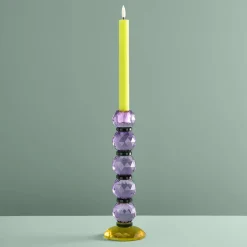 Chandelier Fancy Crystal, violet, rond, verre