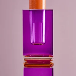 Chandelier Fancy Crystal, magenta, carré, Verre