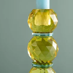 Chandelier Fancy Crystal, jaune, rond, verre