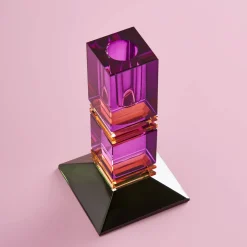 Chandelier Fancy Crystal, magenta, carré, Verre