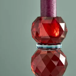 Chandelier Fancy Crystal, rouge, rond, verre