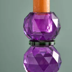 Chandelier Fancy Crystal, magenta, rond, verre