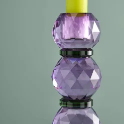 Chandelier Fancy Crystal, violet, rond, verre