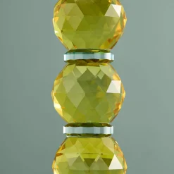 Chandelier Fancy Crystal, jaune, rond, verre