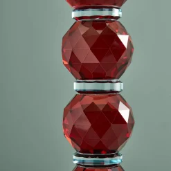 Chandelier Fancy Crystal, rouge, rond, verre