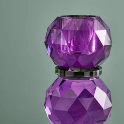 Chandelier Fancy Crystal, magenta, rond, verre