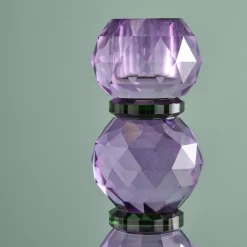 Chandelier Fancy Crystal, violet, rond, verre