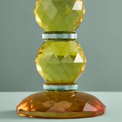 Chandelier Fancy Crystal, jaune, rond, verre