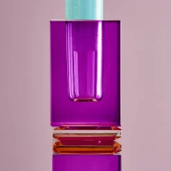 Chandelier Fancy Crystal, magenta, carré, Verre