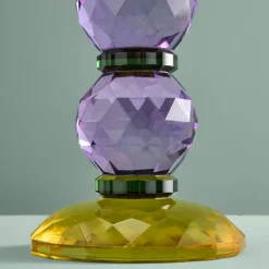 Chandelier Fancy Crystal, violet, rond, verre