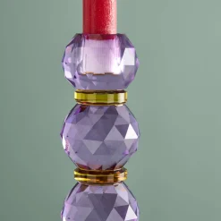 Chandelier Fancy Crystal, magenta, rond, verre