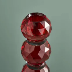 Chandelier Fancy Crystal, rouge, rond, verre
