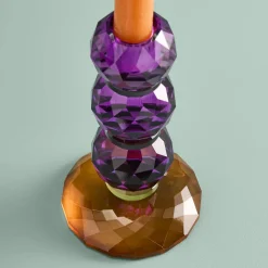 Chandelier Fancy Crystal, magenta, rond, verre