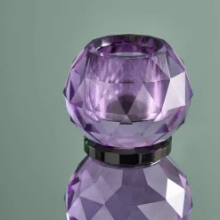 Chandelier Fancy Crystal, violet, rond, verre