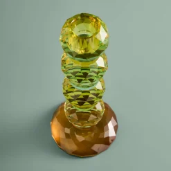 Chandelier Fancy Crystal, jaune, rond, verre