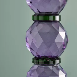 Chandelier Fancy Crystal, violet, rond, verre