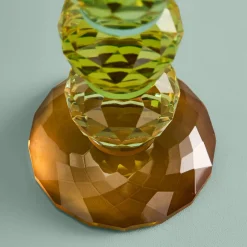 Chandelier Fancy Crystal, jaune, rond, verre