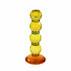 Chandelier Fancy Crystal, jaune, rond, verre