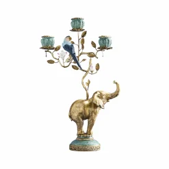 Chandelier Éléphant, Peint à la Main