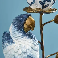 Chandelier perroquet, bleu-blanc
